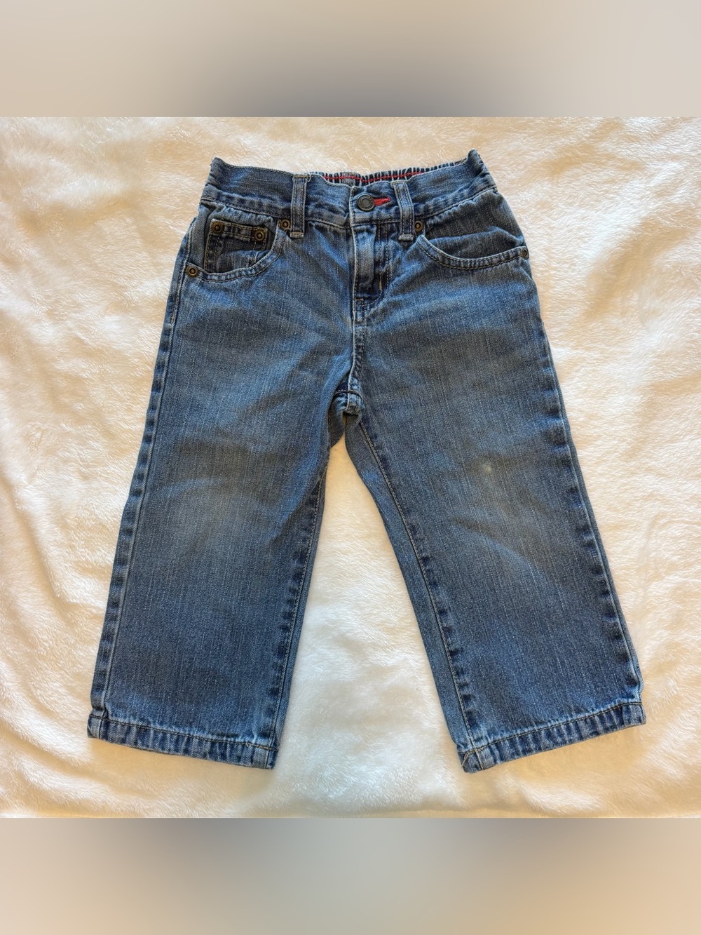Faded Glory Toddler 24M Blue Jeans Elastic Waist Straight Leg Denim
